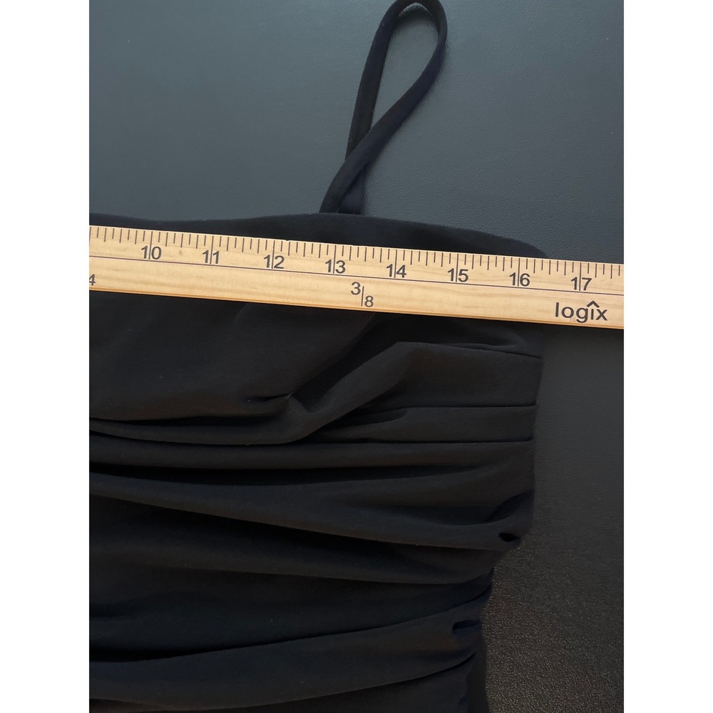 Chico's Black Jumpsuit Women's 1.5 Wide Leg Draped Strapless Removable Straps - Picture 5 of 9